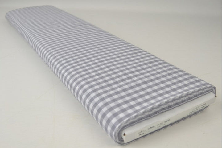 GRÅ GINGHAM RUTIGT BOMULLSTYG 6,5 MM GINGHAM RUTOR – OEKO-TEX BOMULL, LÄTT & ANDNINGSBART
