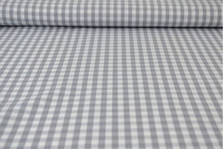 GRÅ GINGHAM RUTIGT BOMULLSTYG 6,5 MM GINGHAM RUTOR – OEKO-TEX BOMULL, LÄTT & ANDNINGSBART