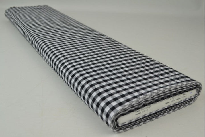 SVART GINGHAM RUTIGT BOMULLSTYG 6,5 MM GINGHAM RUTOR – OEKO-TEX BOMULL, LÄTT & ANDNINGSBART