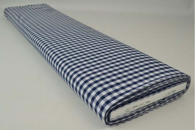 NAVY GINGHAM RUTIGT BOMULLSTYG 6,5 MM GINGHAM RUTOR – OEKO-TEX BOMULL, LÄTT & ANDNINGSBART