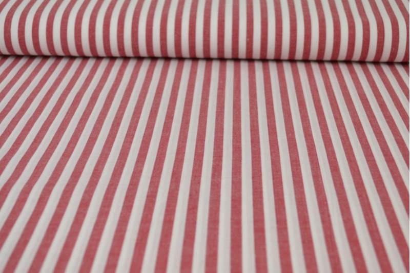 RÖD GINGHAM RANDIGT BOMULLSTYG 6,5 MM – OEKO-TEX BOMULL, LÄTT & ANDNINGSBART