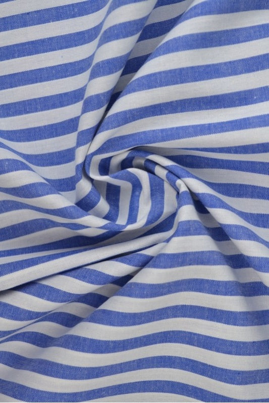 BLÅ GINGHAM RANDIGT BOMULLSTYG 6,5 MM – OEKO-TEX BOMULL, LÄTT & ANDNINGSBART