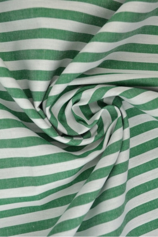 GRÖN GINGHAM RANDIGT BOMULLSTYG 6,5 MM – OEKO-TEX BOMULL, LÄTT & ANDNINGSBART