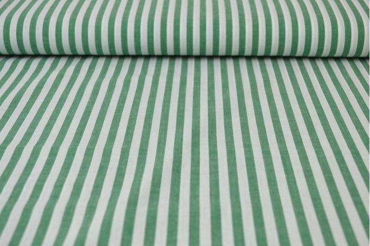 GRÖN GINGHAM RANDIGT BOMULLSTYG 6,5 MM – OEKO-TEX BOMULL, LÄTT & ANDNINGSBART
