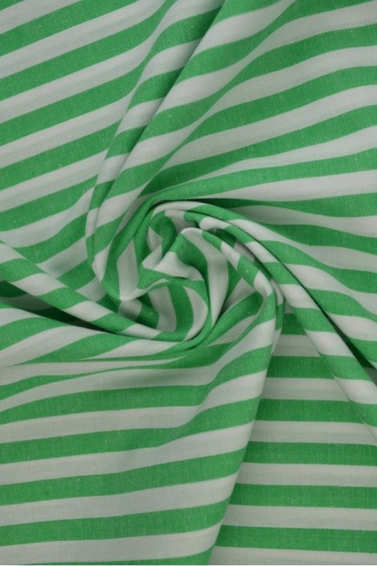 LJUSGRÖN GINGHAM RANDIGT BOMULLSTYG 6,5 MM – OEKO-TEX BOMULL, LÄTT & ANDNINGSBART