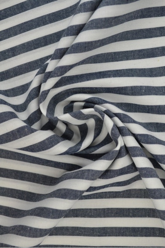 NAVY GINGHAM RANDIGT BOMULLSTYG 6,5 MM – OEKO-TEX BOMULL, LÄTT & ANDNINGSBART