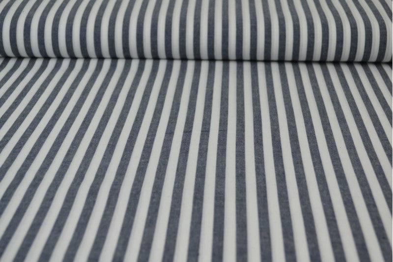 NAVY GINGHAM RANDIGT BOMULLSTYG 6,5 MM – OEKO-TEX BOMULL, LÄTT & ANDNINGSBART