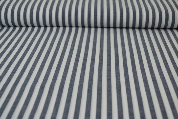 NAVY GINGHAM RANDIGT BOMULLSTYG 6,5 MM – OEKO-TEX BOMULL, LÄTT & ANDNINGSBART
