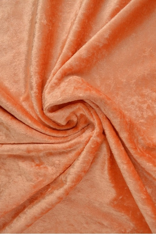 Orange krossad velour – stickad, stretchig & glansfullt fall (bild 1 av 7)