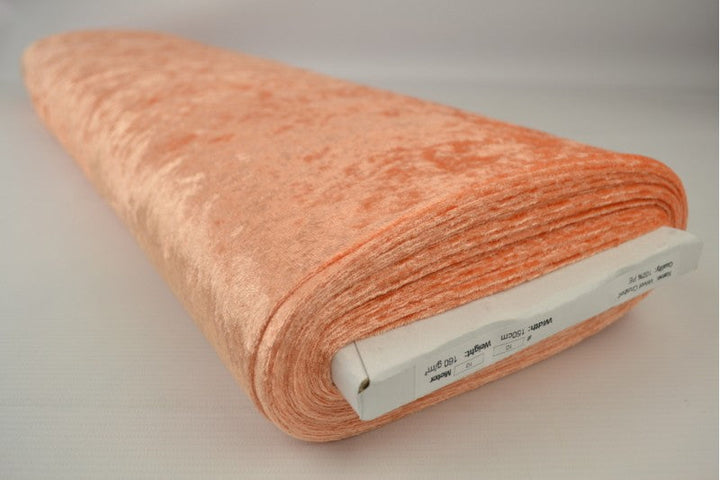 Orange krossad velour – stickad, stretchig & glansfullt fall (bild 2 av 7)