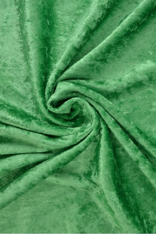 Grön krossad velour – stickad, stretchig & glansfullt fall (bild 1 av 7)