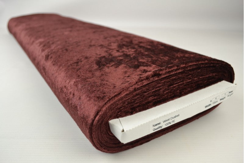 Rödbrun krossad velour – stickad, stretchig & glansfullt fall (bild 2 av 7)