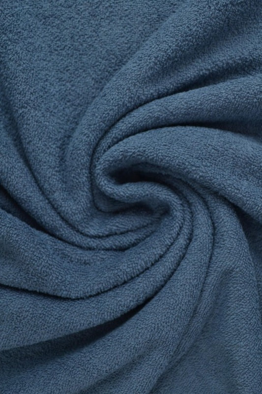 STÅLBLÅ DUBBELSIDIG FROTTÉ – ABSORBERANDE HANDDUKSTYG (OEKO-TEX)