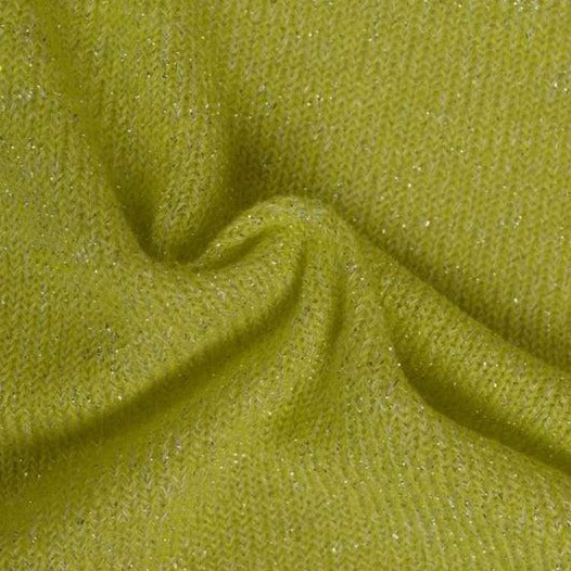 Limegrön jersey med lurex – elastiskt glittertyg (bild 1 av 2)