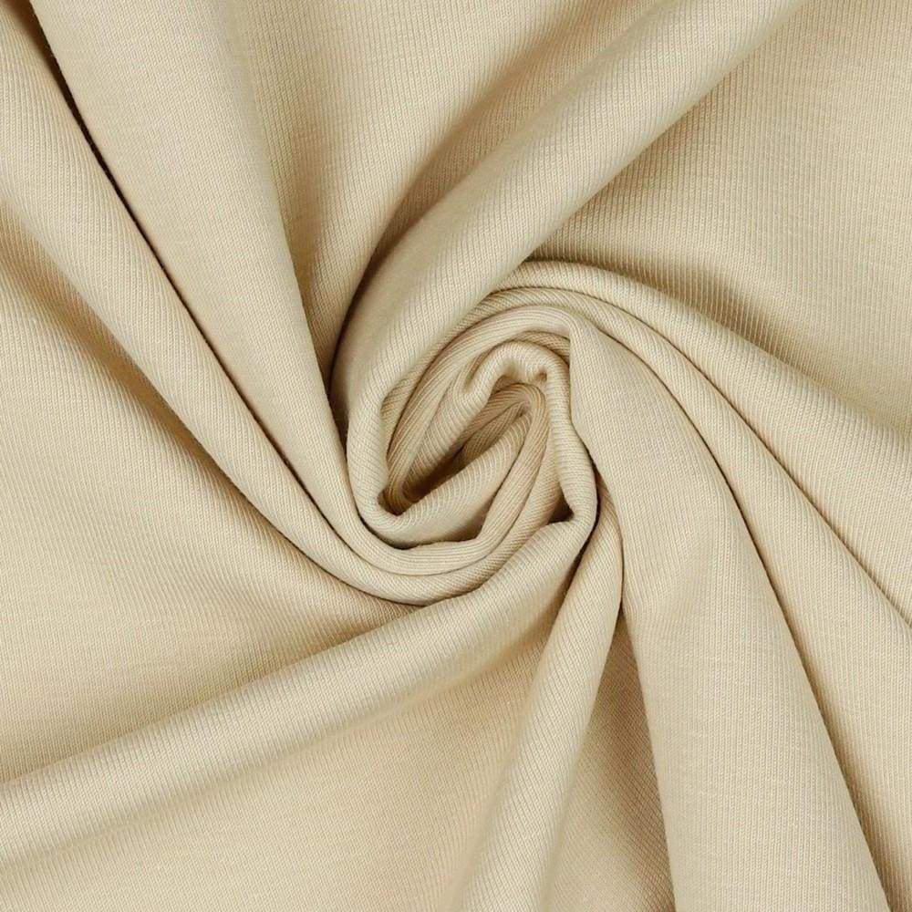 BEIGE EKOLOGISK BOMULLS JERSEY – GOTS-CERTIFIERAD TRIKÅ