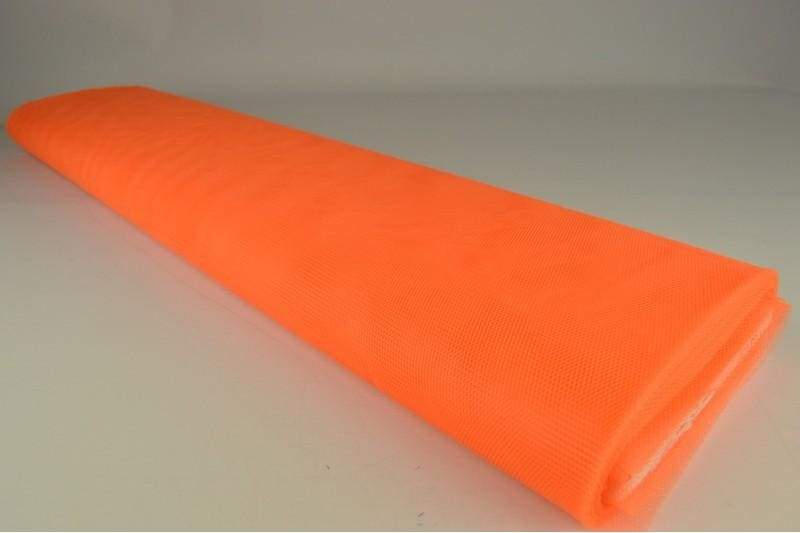 Orange styv tyll – lätt och formstabilt nättyg (bild 2 av 4)