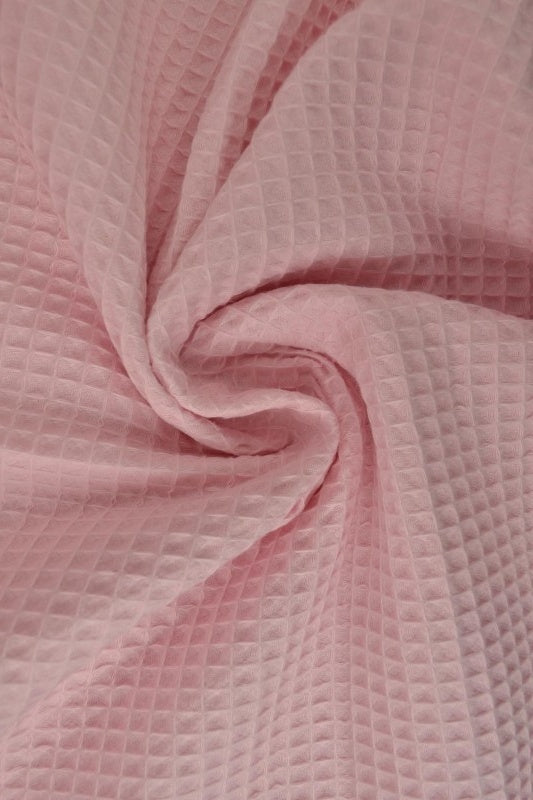 Ljusrosa våffel piqué – absorberande & snabbtorkande (bild 1 av 8)