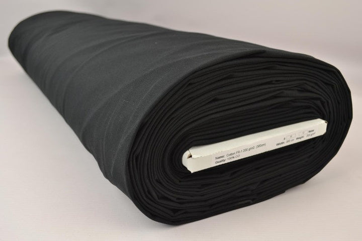 SVART BRANDHÄMMANDE BOMULL PREMIUM – 300 CM, KRAFTIG & MATT