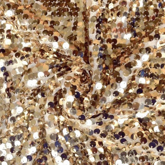 Champagne paljettyg – stora 8 mm paljetter & envägsstretch (bild 1 av 6)