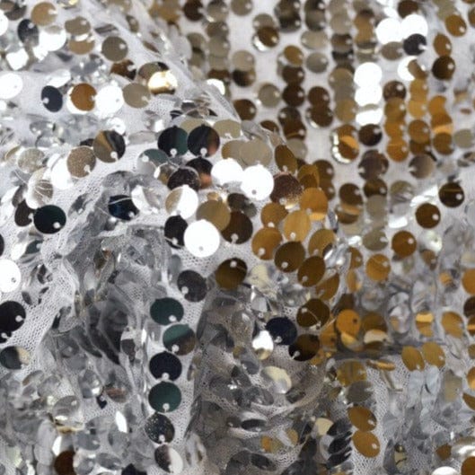 SILVER PALJETTYG – STORA 8 MM PALJETTER & ENVÄGSSTRETCH