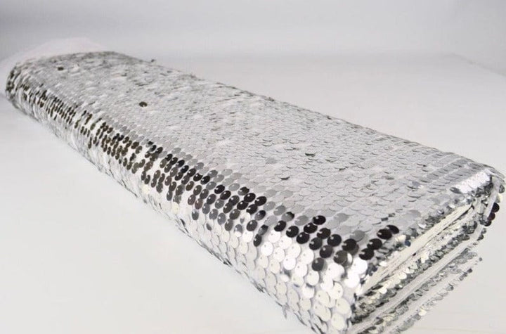 SILVER PALJETTYG – STORA 8 MM PALJETTER & ENVÄGSSTRETCH