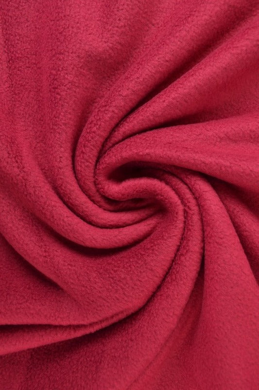 Vinröd polar fleece – anti-pilling, varm & lätt (bild 1 av 7)