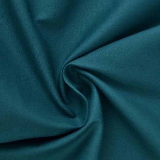 Mörk petrol bomullstwill med stretch – diagonal twill & formfast komfort (bild 1 av 7)