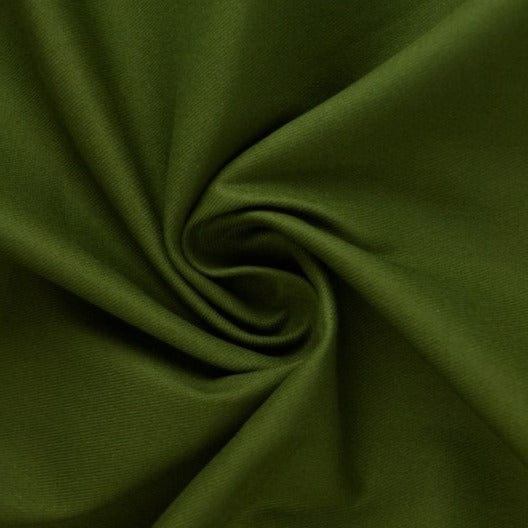 Mossgrön bomullstwill med stretch – diagonal twill & formfast komfort (bild 1 av 7)