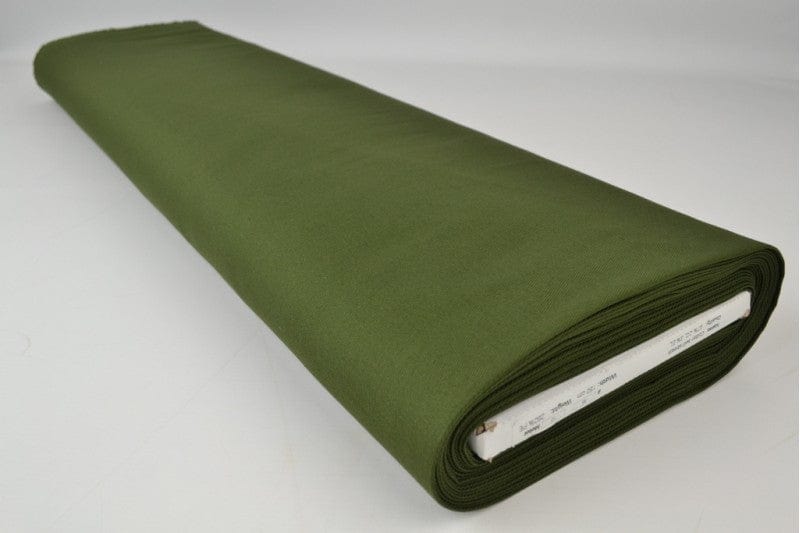 Mossgrön bomullstwill med stretch – diagonal twill & formfast komfort (bild 2 av 7)