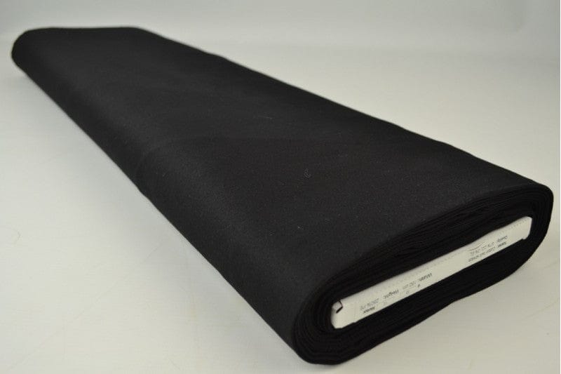 Svart bomullstwill med stretch – diagonal twill & formfast komfort (bild 2 av 7)