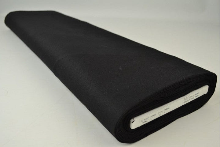 Svart bomullstwill med stretch – diagonal twill & formfast komfort (bild 2 av 7)