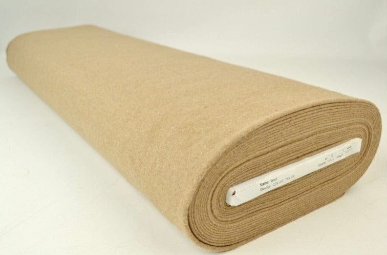 Ljus beige slitstark och mjuk ull/polyester tyg (bild 2 av 4)