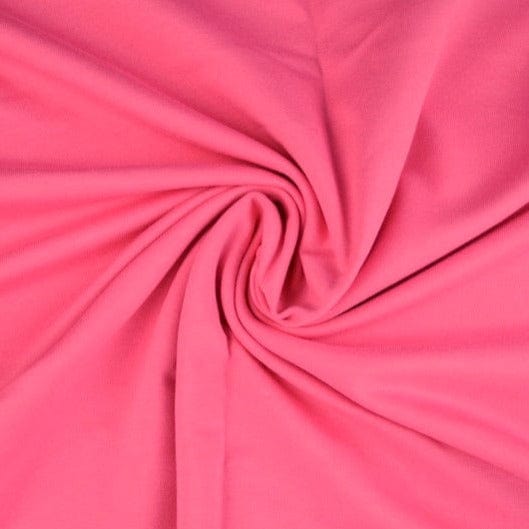 Neon pink french terry – mjuk bomullsstickad metervara med stretch (bild 1 av 5)