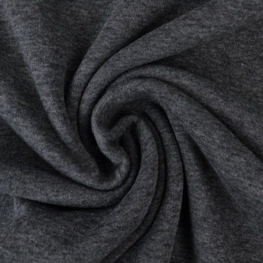 Mörkgrå melange borstad sweatshirt – alpine fleece med mjuk insida & stretch (bild 1 av 6)