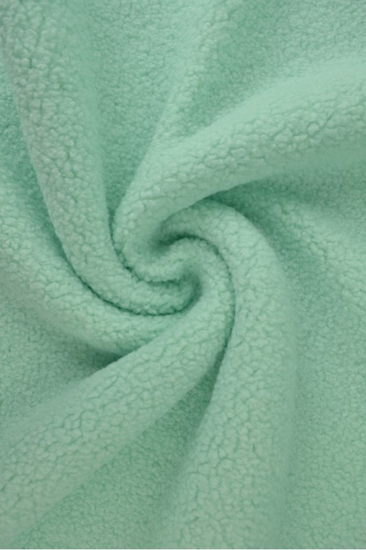 LJUS MINT TEDDYTYG MED STRETCH – MJUKT & VÄRMEISOLERANDE