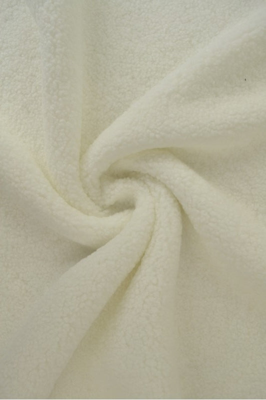 RÅVIT TEDDYTYG MED STRETCH – MJUKT & VÄRMEISOLERANDE