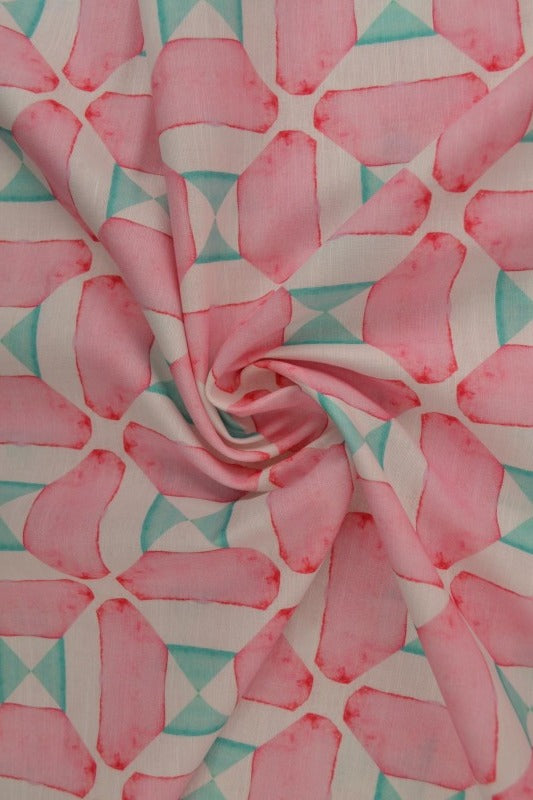 Rosa linne med geometriskt mönster – mint (bild 1 av 9)