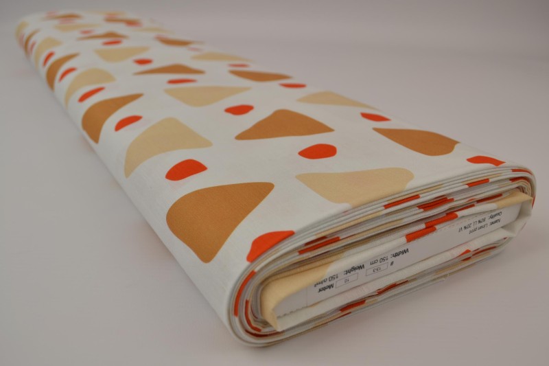 Beige linne med grafiskt mönster – brun & orange (bild 2 av 9)