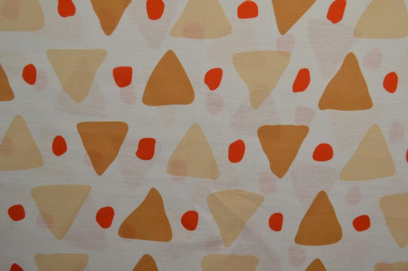 Beige linne med grafiskt mönster – brun & orange (bild 3 av 9)