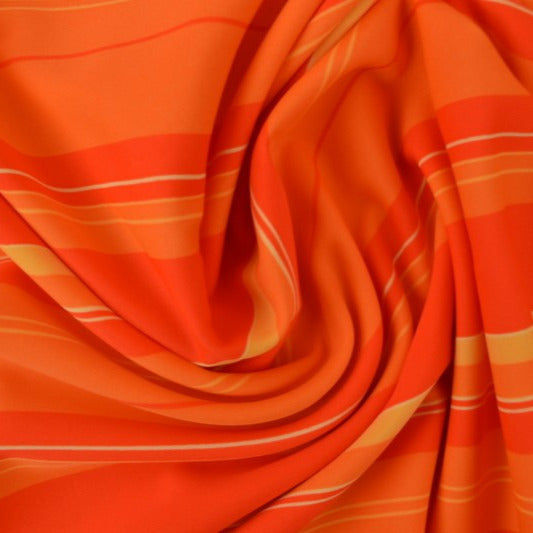 Orange lycra tyg till badekläder och sportkläder med ränder (bild 1 av 3)