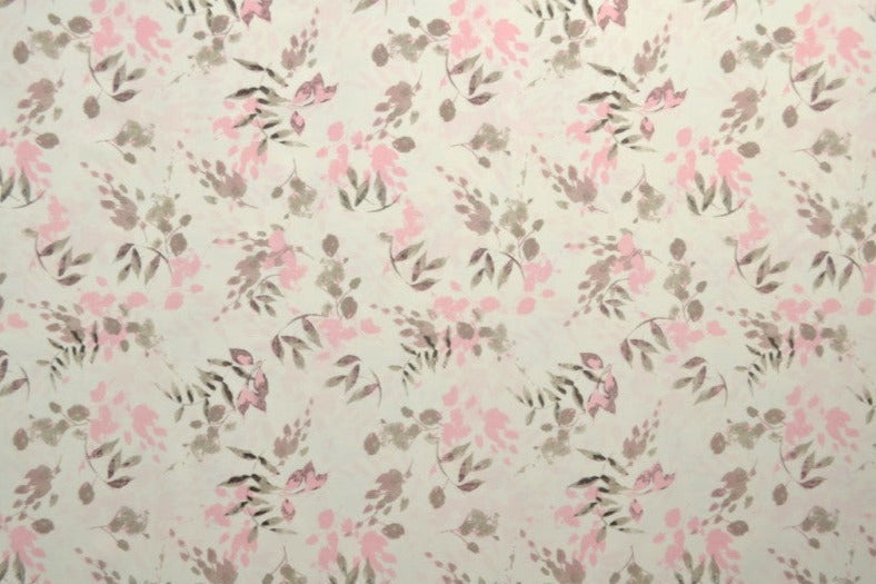 Vitt lycra tyg för badkläder och sportkläder med pink blommönster (bild 2 av 3)