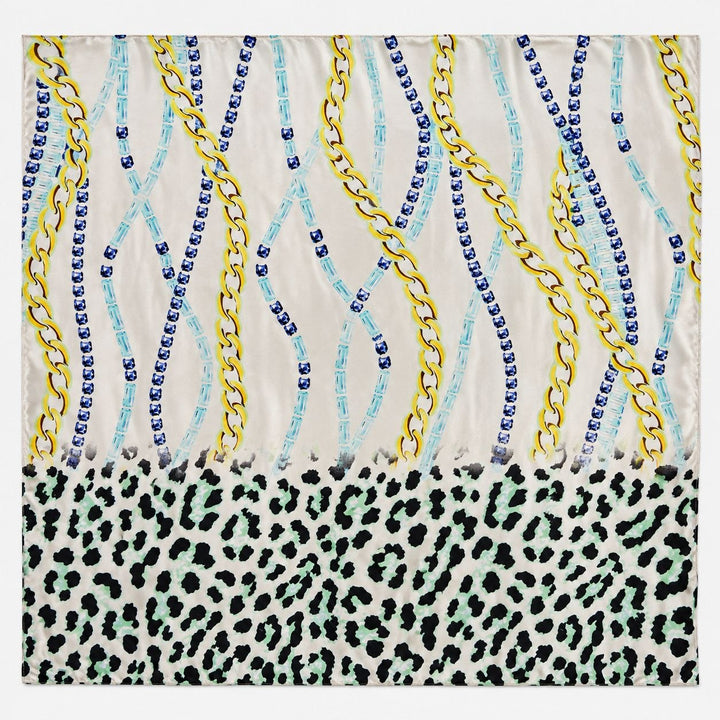 LJUS LEOPARD SIDEN MED  GULDKEDJOR (bild 1 av 3)