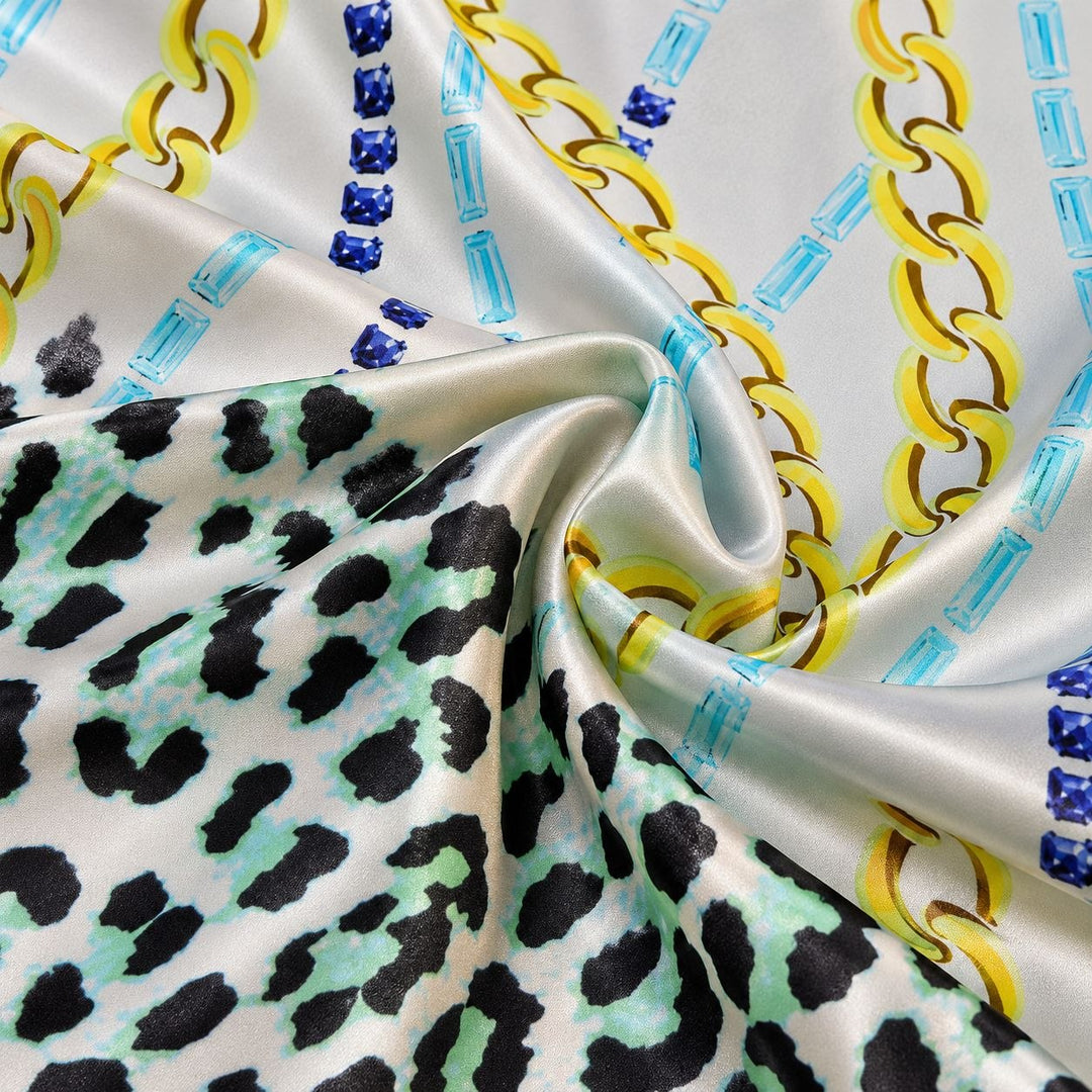 LJUS LEOPARD SIDEN MED  GULDKEDJOR (bild 3 av 3)