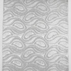 SILVER SATIN JACQUARD TYG MED DROPPMOTIV