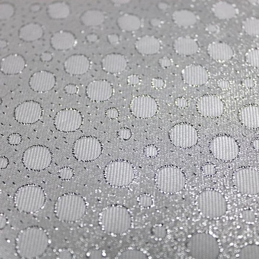 SILVER SATIN JACQUARD TYG MED PRICKAR (bild 3 av 3)