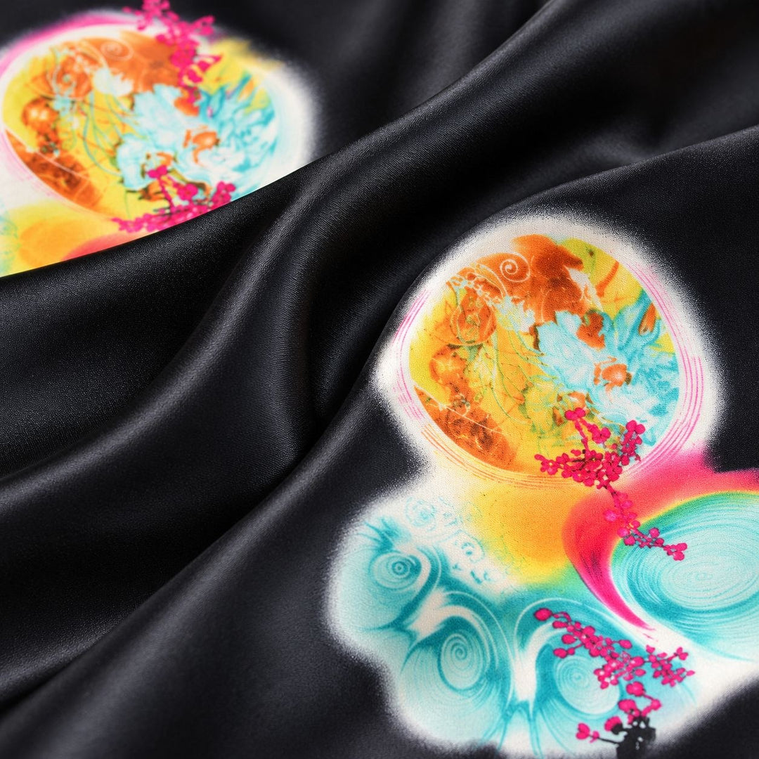 SVART SIDEN MED NEON DETALJER (bild 3 av 3)