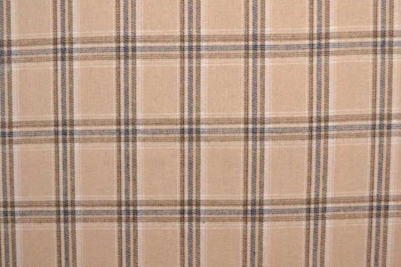 Beige skottskruten flannel m. svarta och blå linjer (bild 3 av 14)
