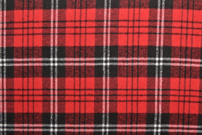 Röd, svart och vit skottskrutig flanell (bild 3 av 14)