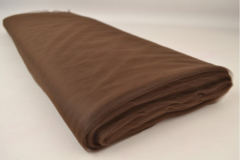 CHOKLADBRUN FLAMSKYDDAD MJUK TYLL – 280 CM BRED