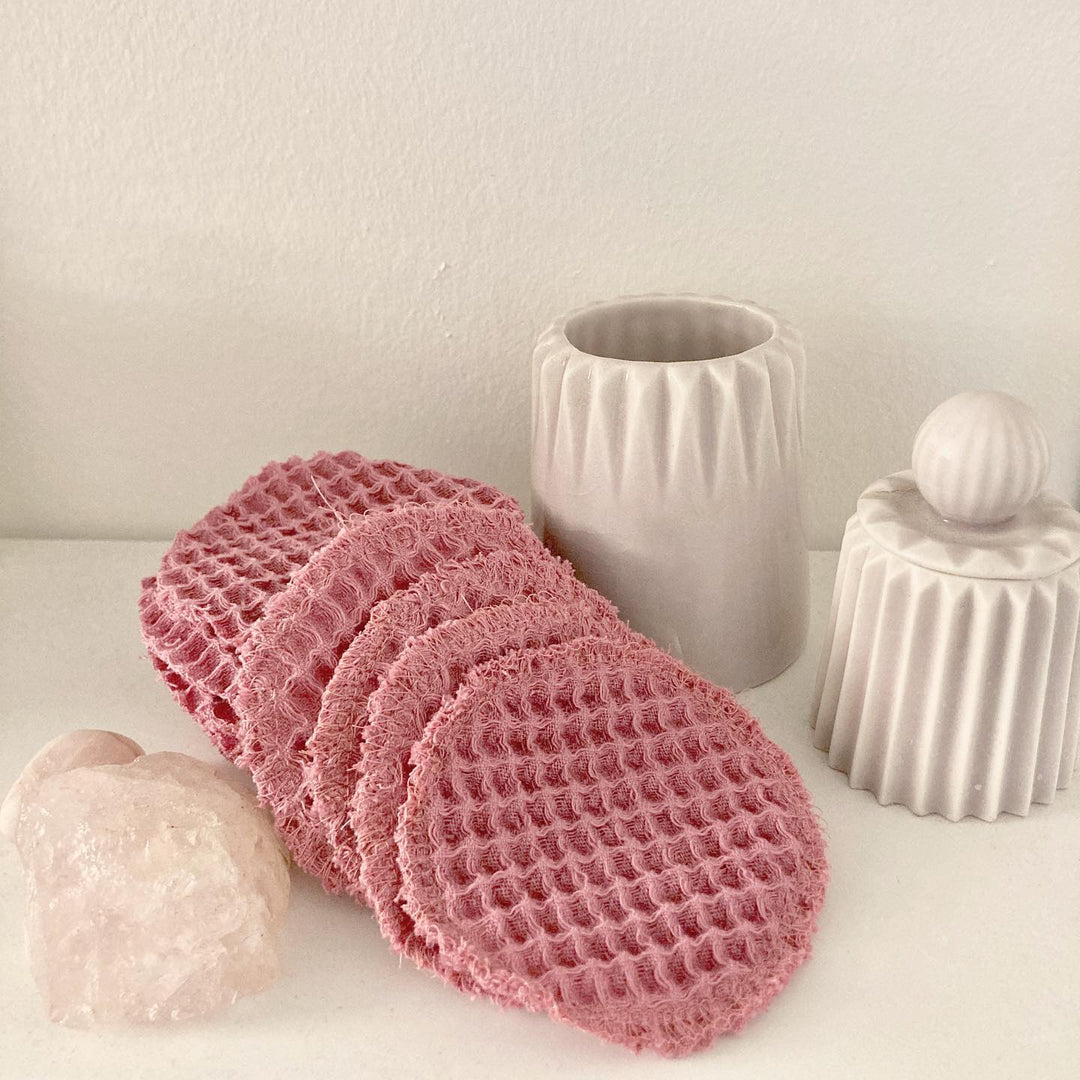 Ljusrosa våffel piqué – absorberande & snabbtorkande (bild 8 av 8)